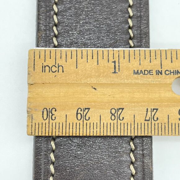 Old Navy Leather Belt Men’s 36 Brown Leather Contrast Cream Stitch Western Norm - Picture 7 of 16
